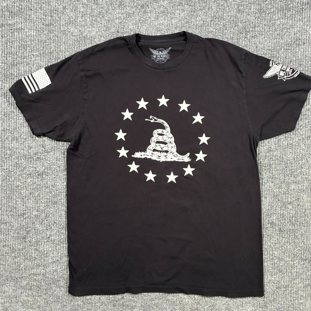We The People Holster Mens T-Shirt XL Black Betsy Ross Gadsden Flag Short Sleeve